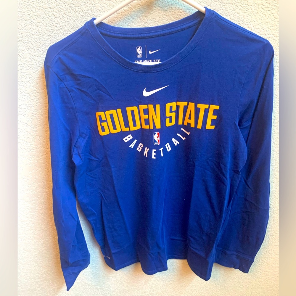 🏀💛🩵🌉Nike Dri-Fit NBA San Francisco Bay Golden State Warriors Long Sleeve Size XL